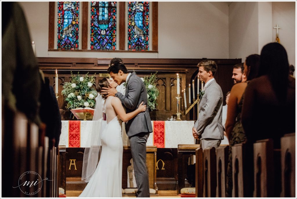 Wedding Vows inside the historic Grace Episcopal chapel in downtown Ocala, Fl