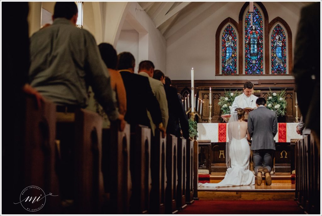 Wedding Vows inside the historic Grace Episcopal chapel in downtown Ocala, Fl